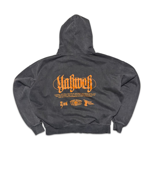 YHWH Black/Orange Heavyweight Hoodie (Word of Life Pop-up Exclusive)