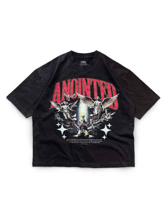 (Pre-Order 6 Weeks) "Anointed" - Boxy t-shirt in heavyweight 250gsm acid wash
